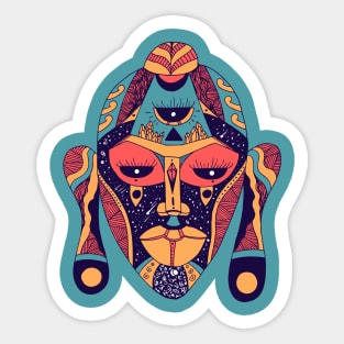 Retro Triad African Mask 7 Sticker